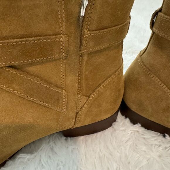 Zara Men's Leather Tan Suede Buckled Ankle Boots Size 40 US 7 - Picture 6 of 10